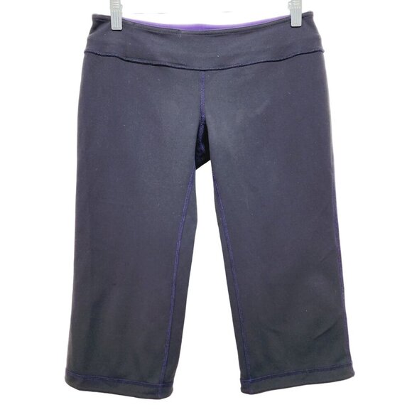 Lululemon Leggings Groove Crop Yoga Pants 8 Black Activewear Stretch Capri - Picture 1 of 9